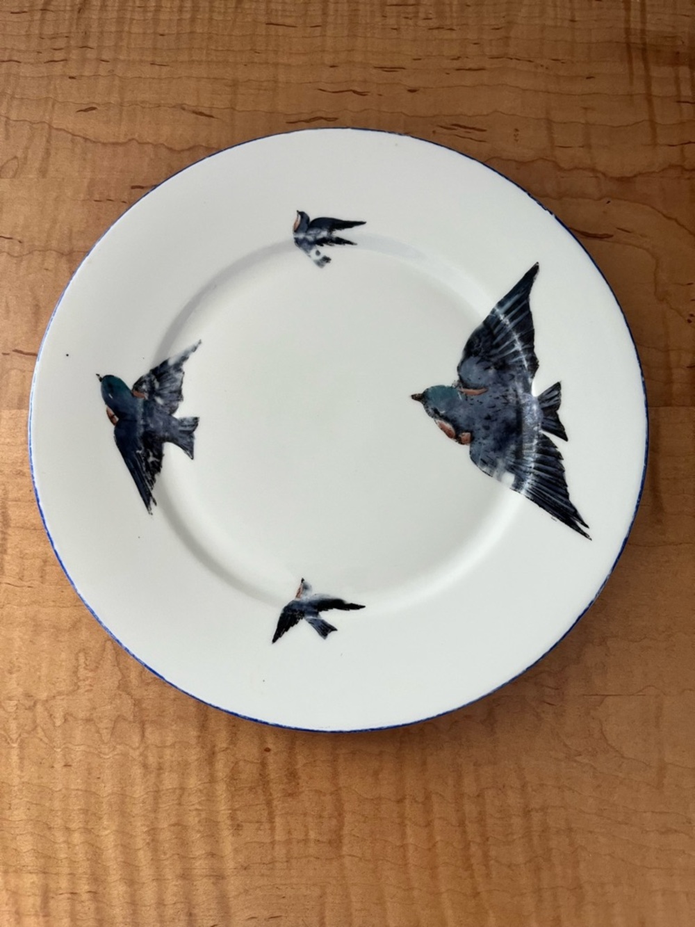 Antique Wall Plate, Blue Bird, Victoria Czechoslovakia Dinner Plate, c1920